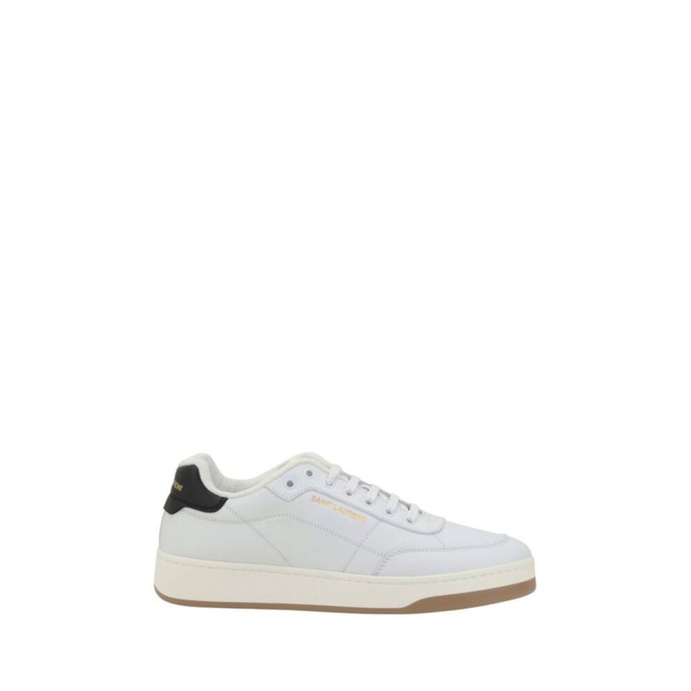 Saint Laurent White Calf Leather Bos Taurus Low Top Men's Sneakers - Picture 1 of 4